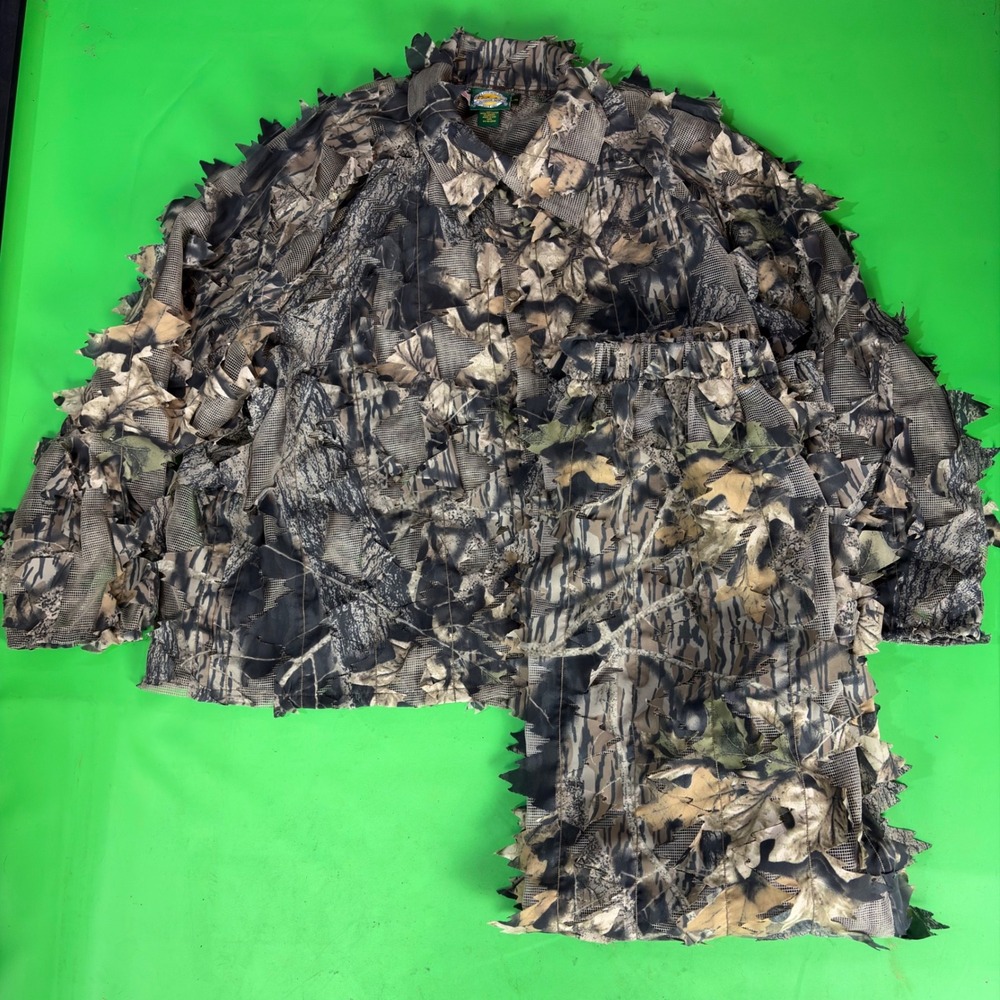VTG‎ 90s Cabela's Ghillie Suit Mens L/XL 2pc 3D Leafy Camo Hunting USA Made EUC